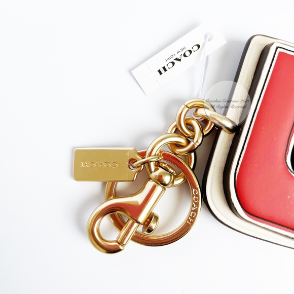 Coach LOVE Bag Charm NWT Key Holder Ring Bonnie Cashin Tribute Art Logo Canvas - Picture 3 of 7